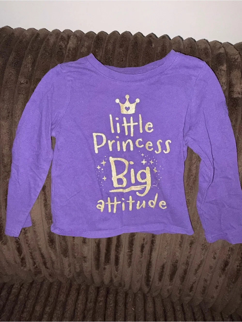Little Princess Big Attitude Purple Long-Sleeve Top